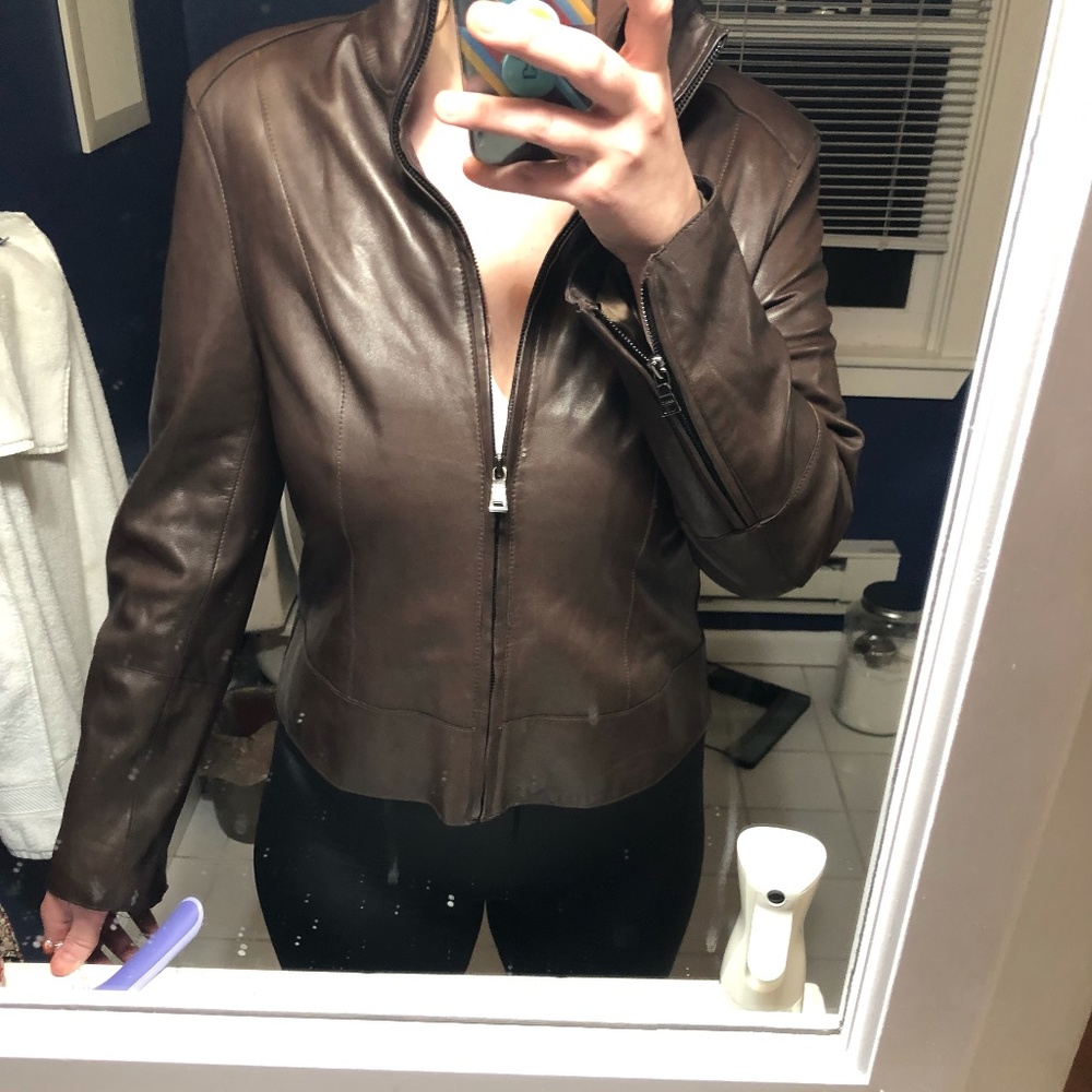 MARC NEW YORK- ANDREW MARC DK BROWN GENUINE LEATHER